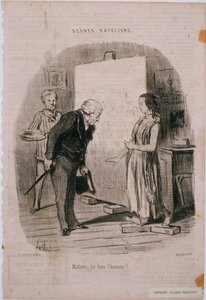 Workshop Scenes - Madam, I Have the Honor!... by Honoré Daumier